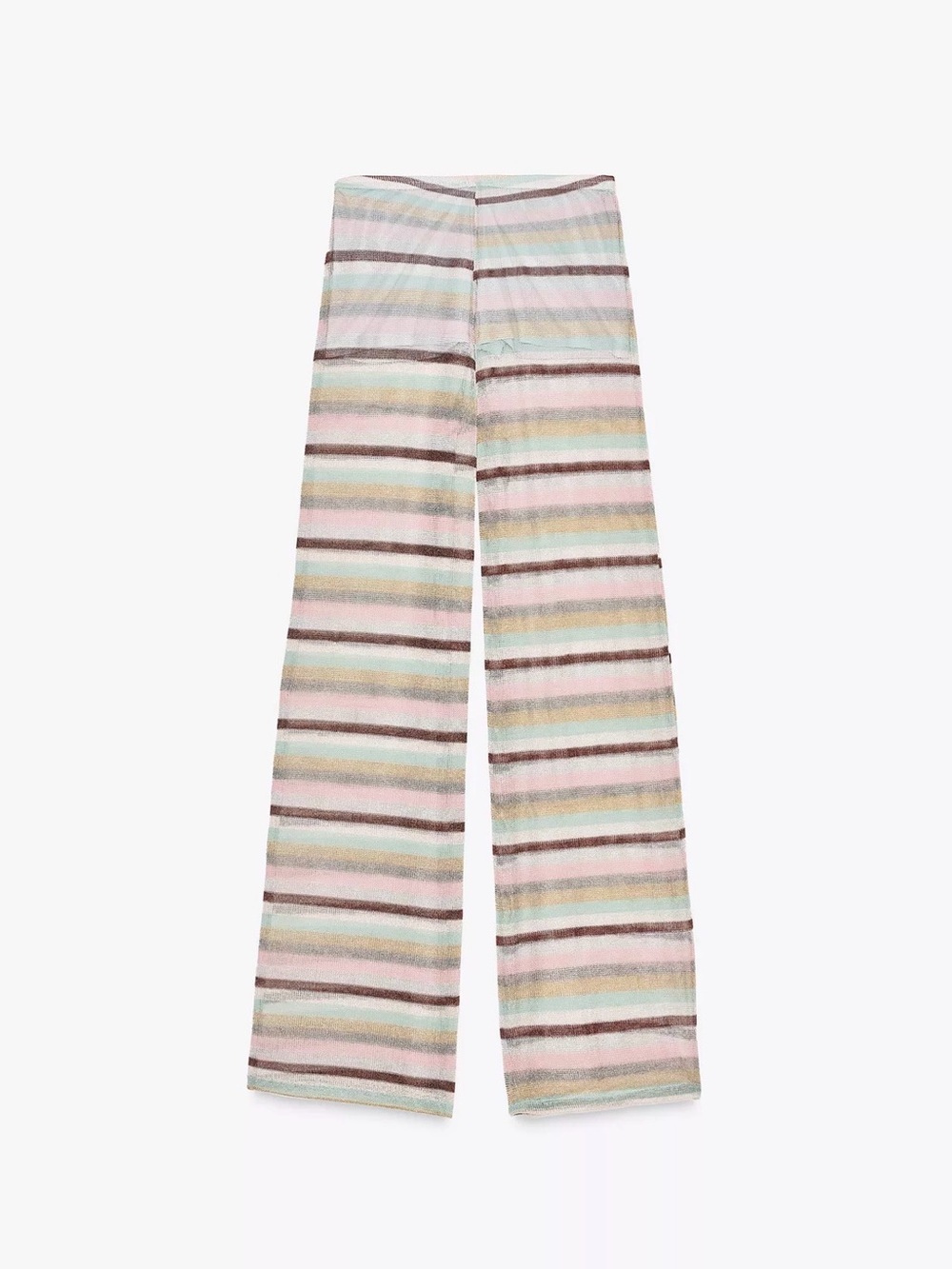 Zara metallic thread Striped Straight-Leg Pants and top
